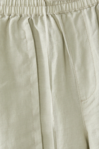 Linen-Blend Straight Leg Pants